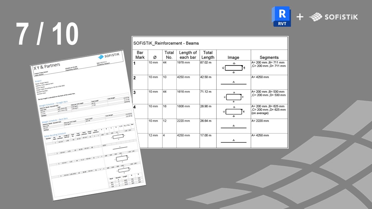Revit + SOFiSTiK Armatures 7/10 - Bordereaux de commande + Listes de façonnage